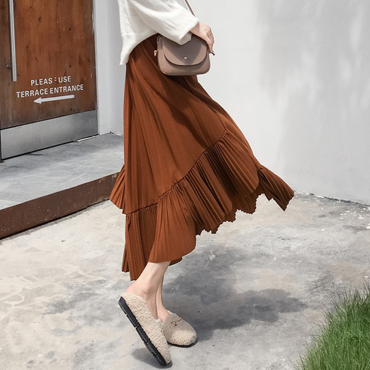 Chi Chi - Pleated Midi Skirt - Black/One Size