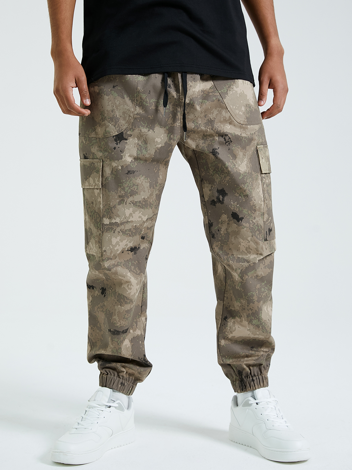KOYYE Men Hip Hop Style Camouflage Print Utility Pants