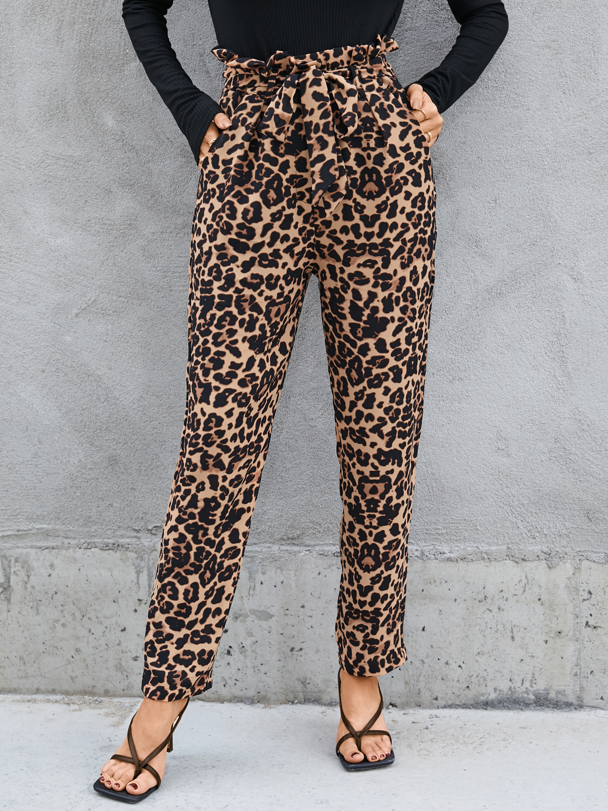 YOINS Leopard Side Pockets Pants