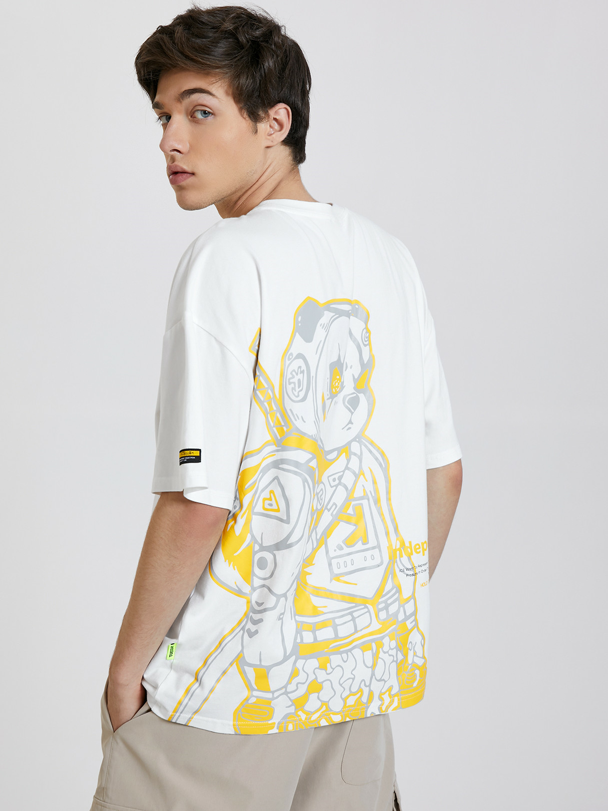 KOYYE Men Casual Panda Animal Letter Print Cool T-Shirt