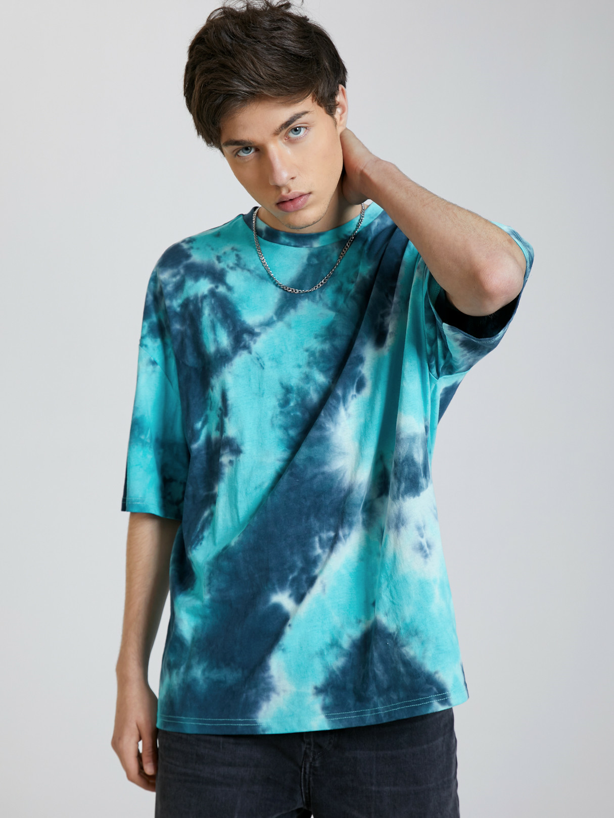 KOYYE Men Casual Tie Dye All Over Print T-Shirt