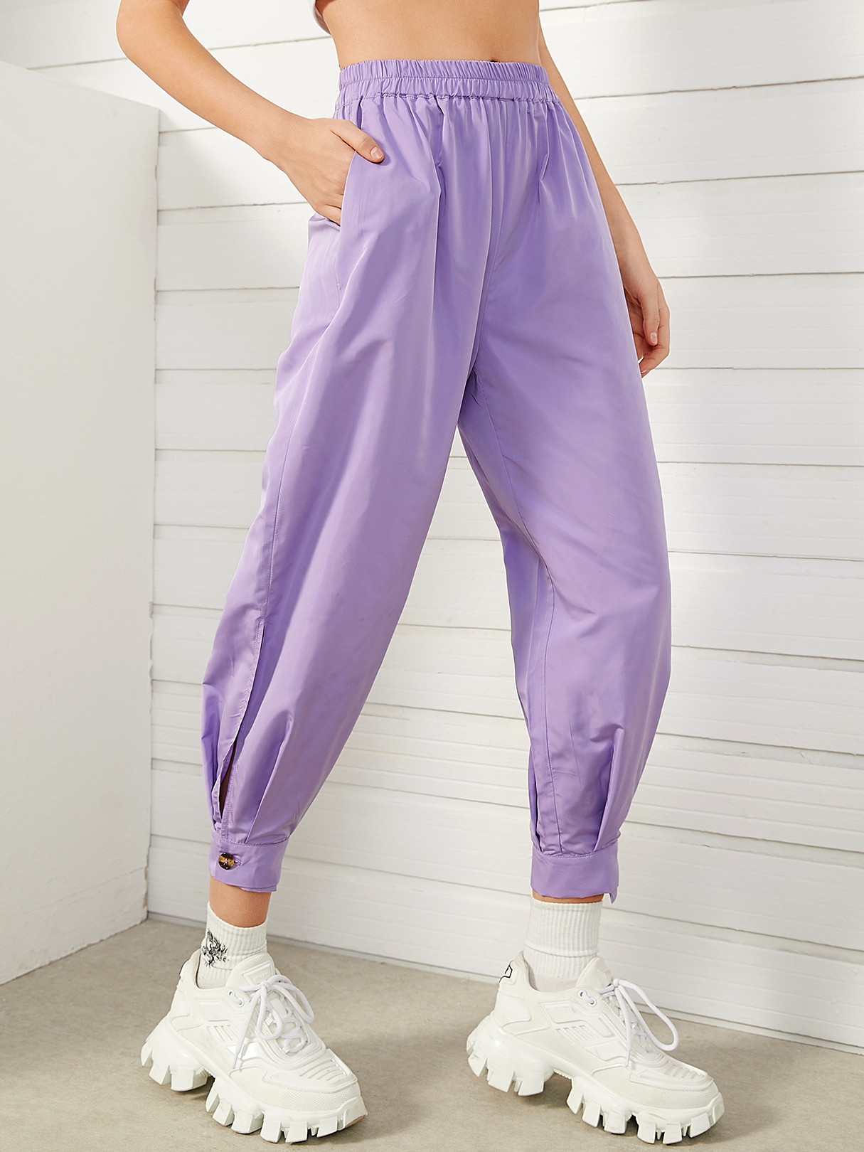 YOINS Side Pockets Stretch Waistband Pants