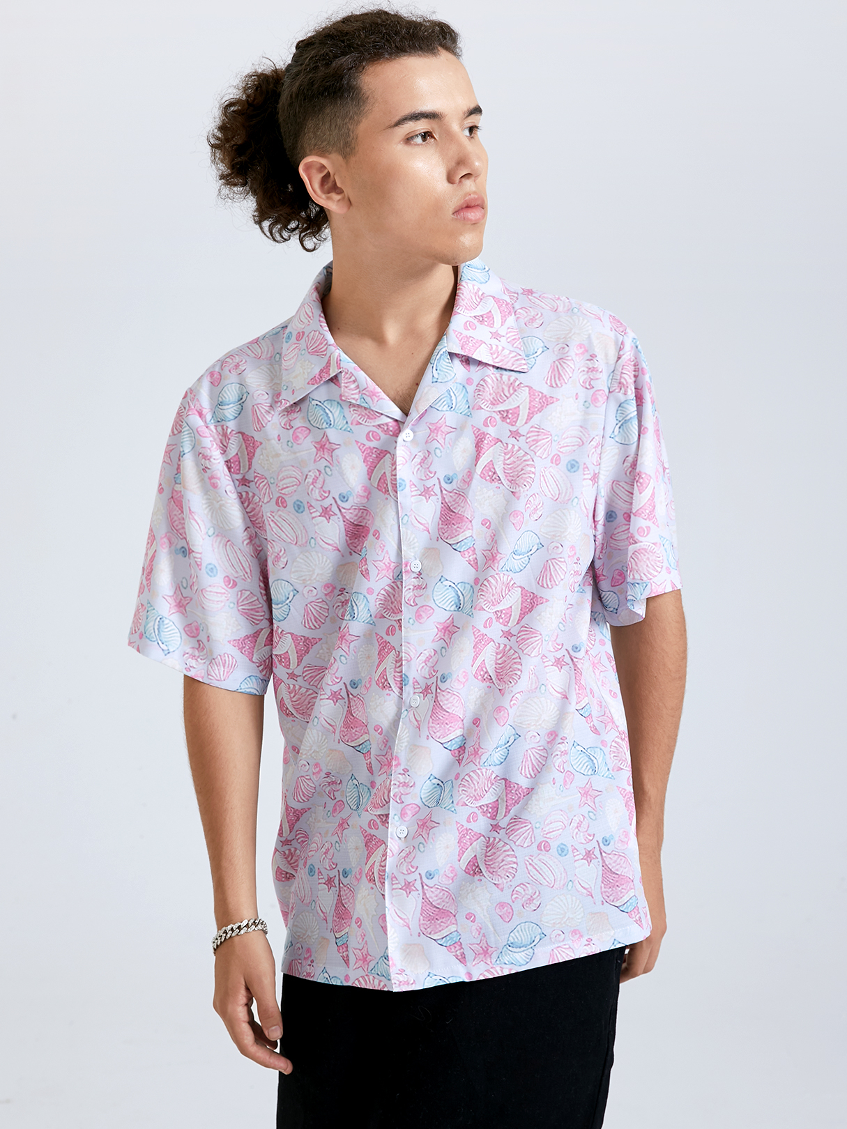 Men Summer All Over Print Short Sleeves Shirt