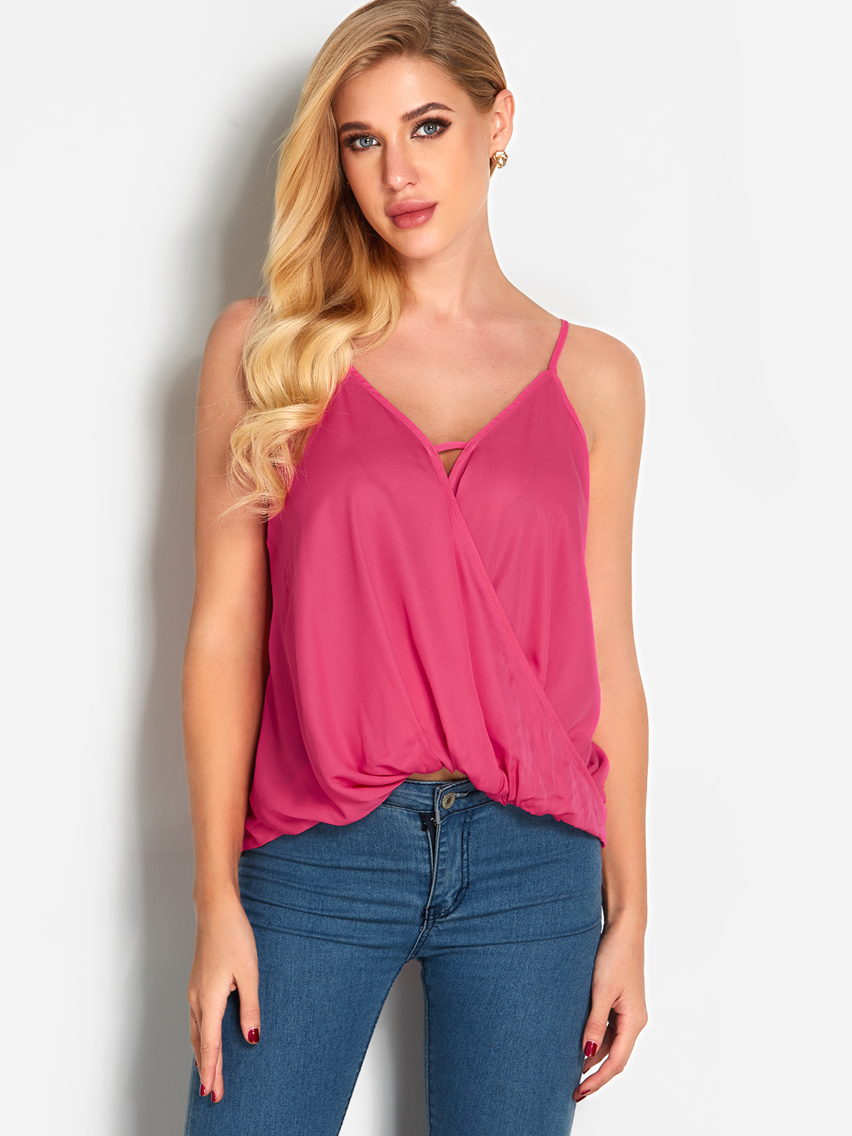 Rose Wrap Design V-neck Sleeveless Camis