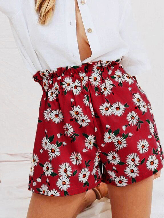 Floral Print Casual Shorts