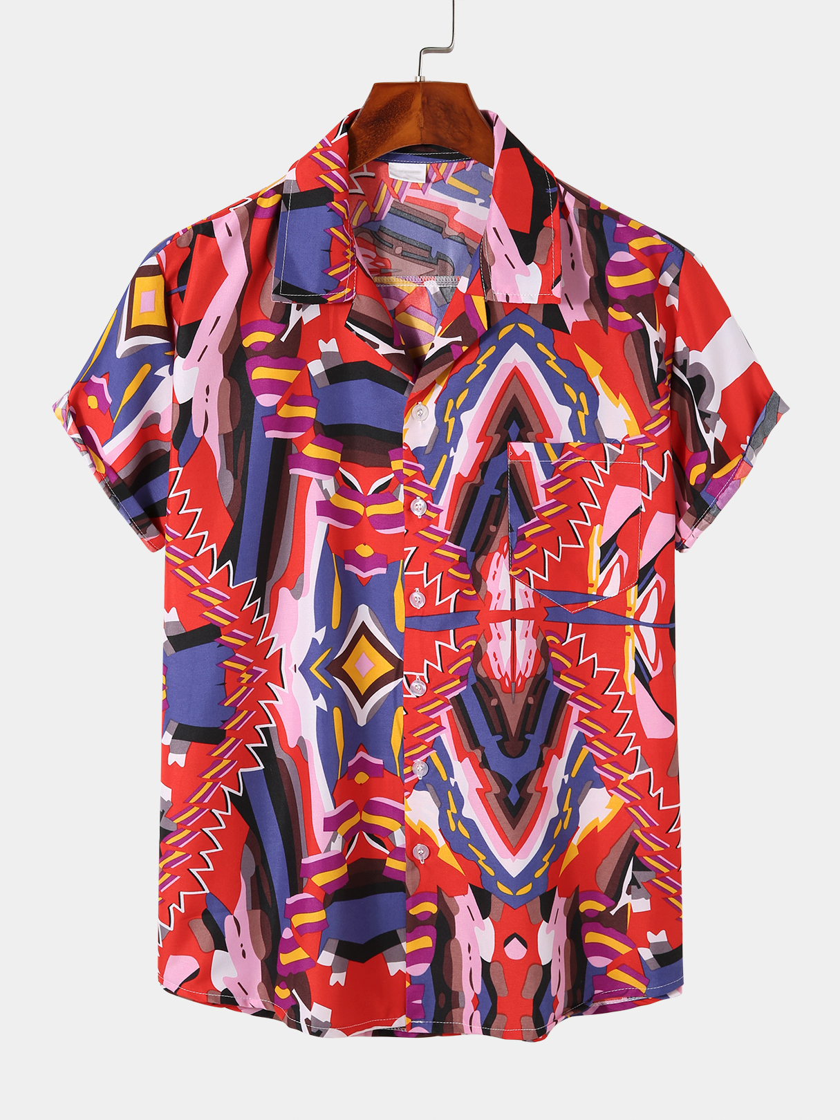 Men Graphic Print Summer Short Sleeves Shirt