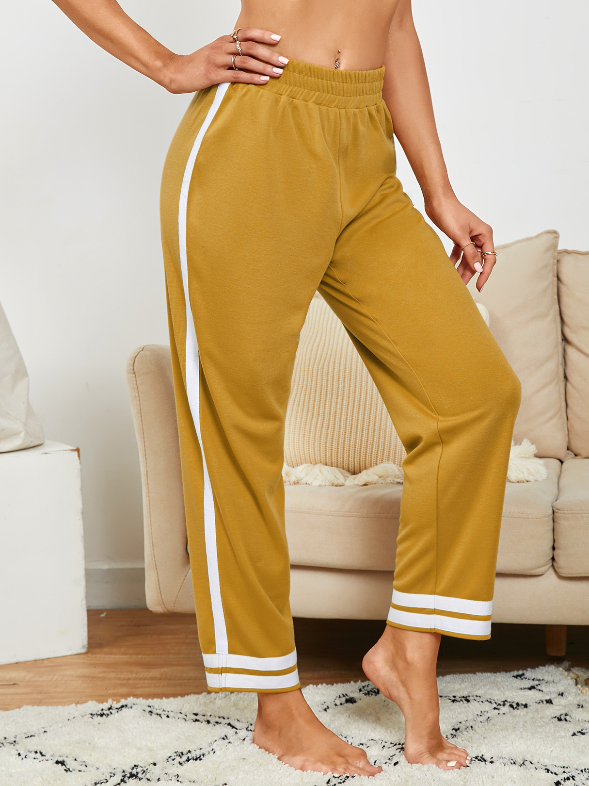 YOINS Casual Side Striped Ribbon Pants