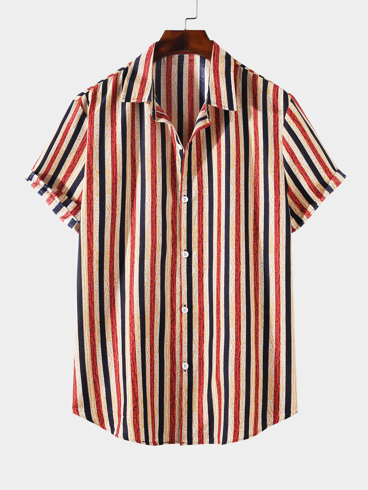 Men Casual Multicolor Striped Summer Shirt