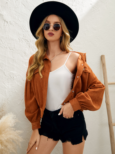 YOINS Flannel Classic Collar Long Sleeves Jacket