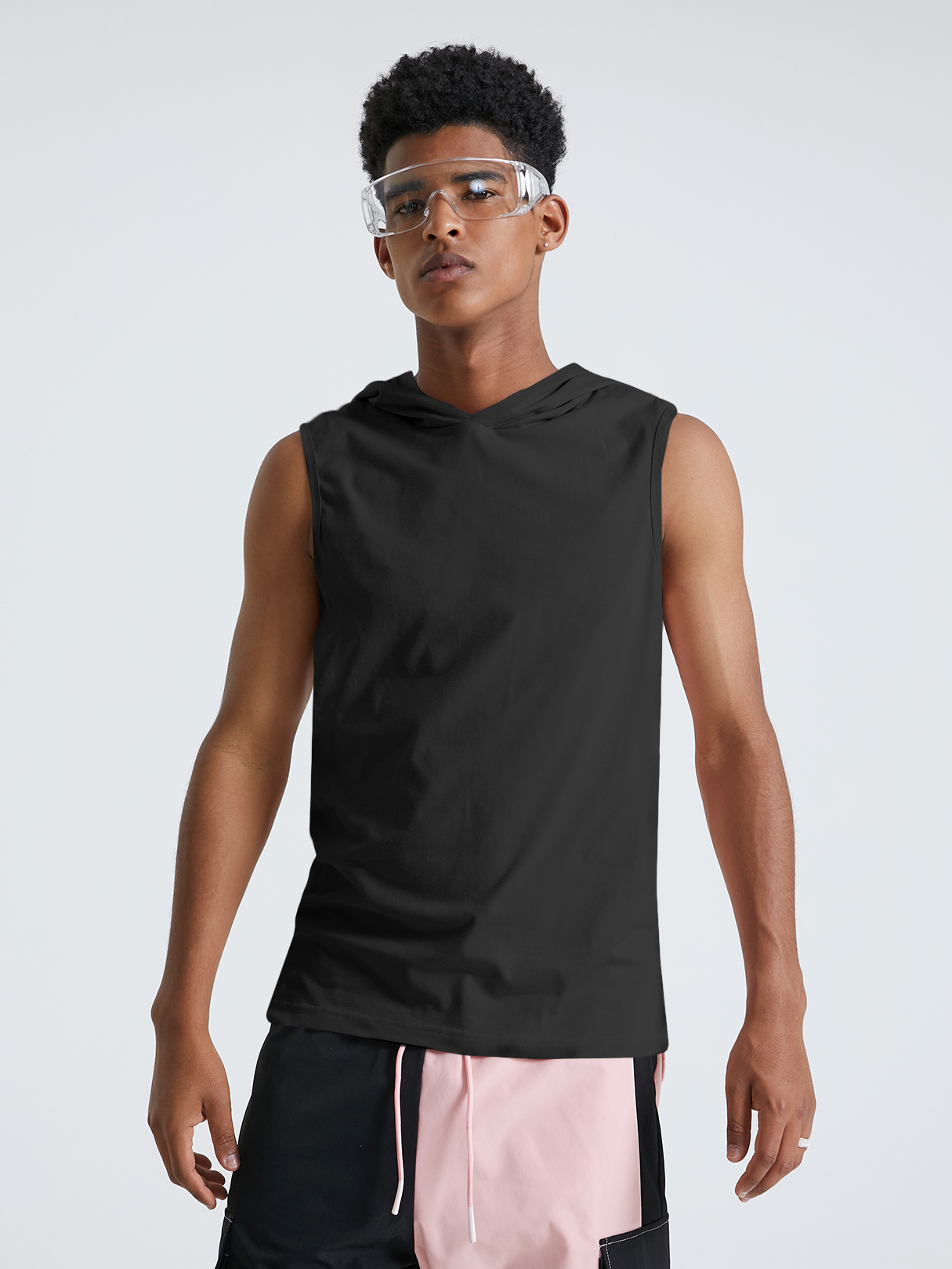 BASICS KOYYE Men Casual Hooded Plain Sleeveless Tank Top