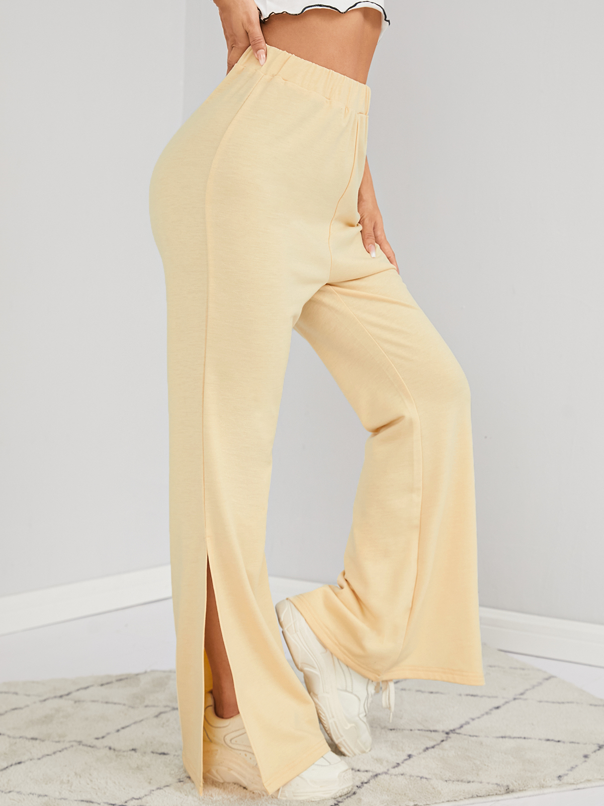 YOINS Casual Slit Hem Flare Leg Pants