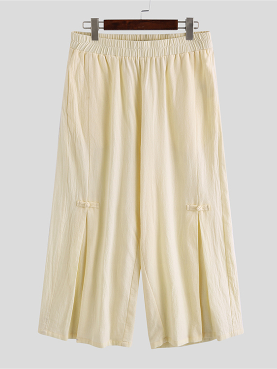 INCERUN Men Retro Chinese Style Baggy Loose Casual Pants