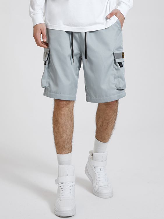 KOYYE Men Korean Style Multi Pockets Cargo Shorts