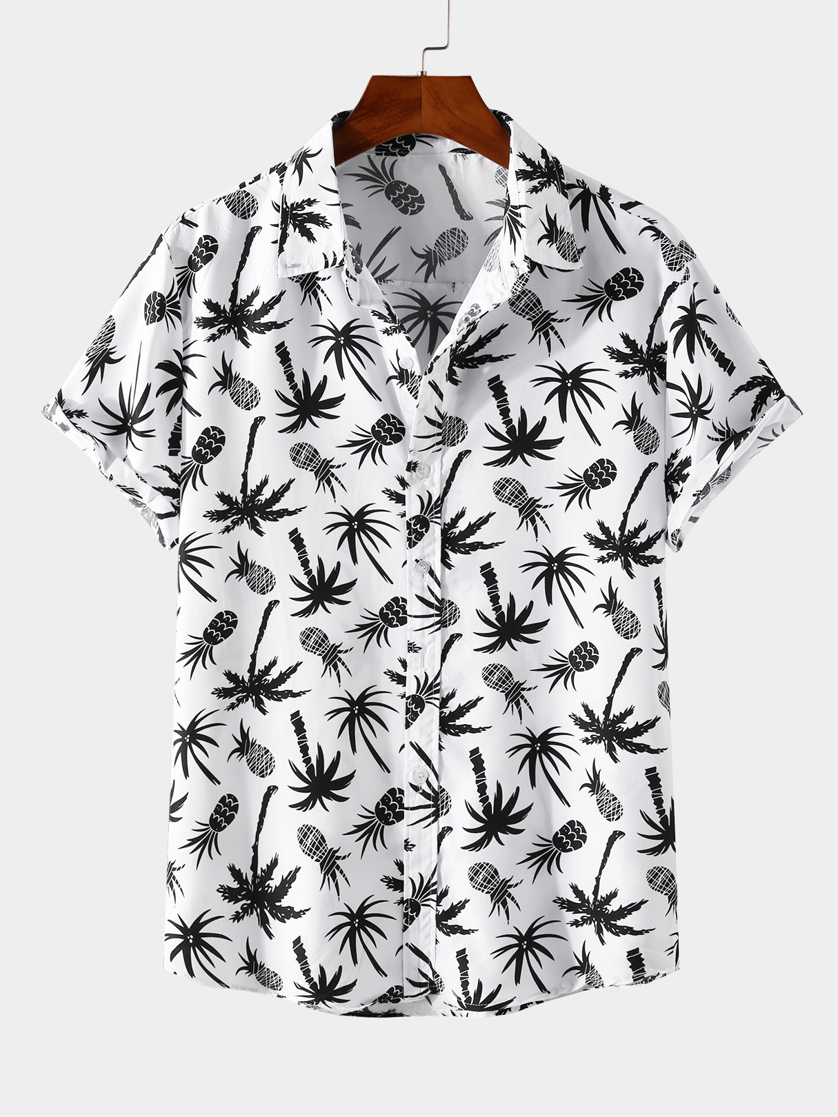 Men Pineapple And Tropical Plants Print Shirt