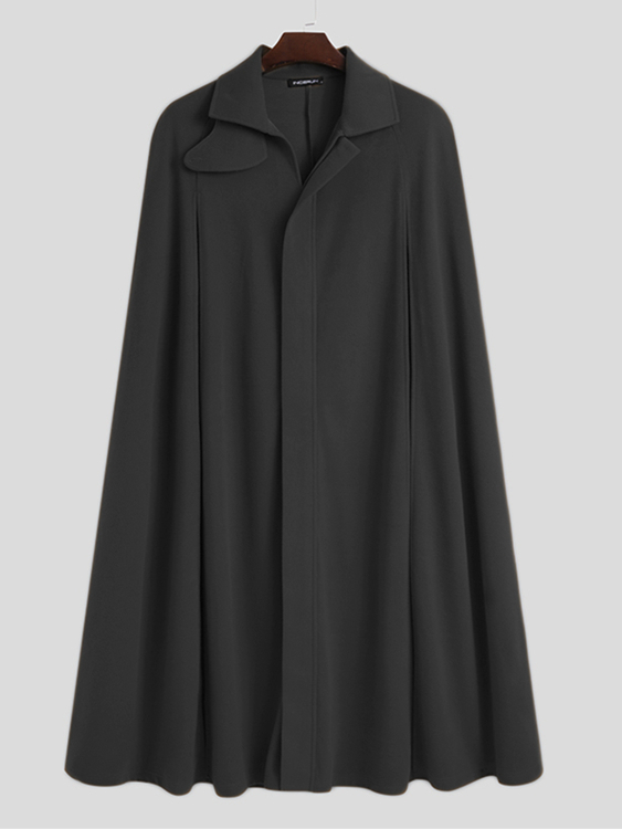 INCERUN Men Casual Classic Collar Cloak Cape Coat