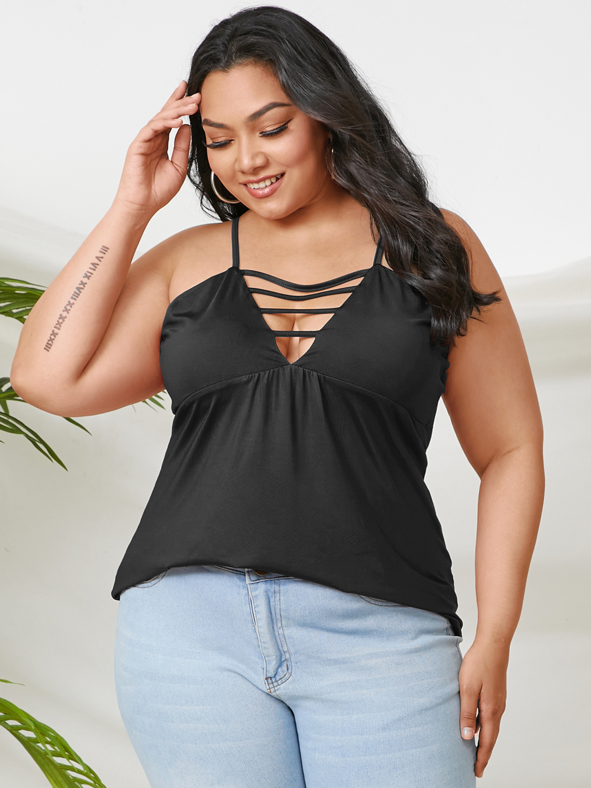 YOINS Plus Size Spaghetti Backless Design Cut Out Sleeveless Cami