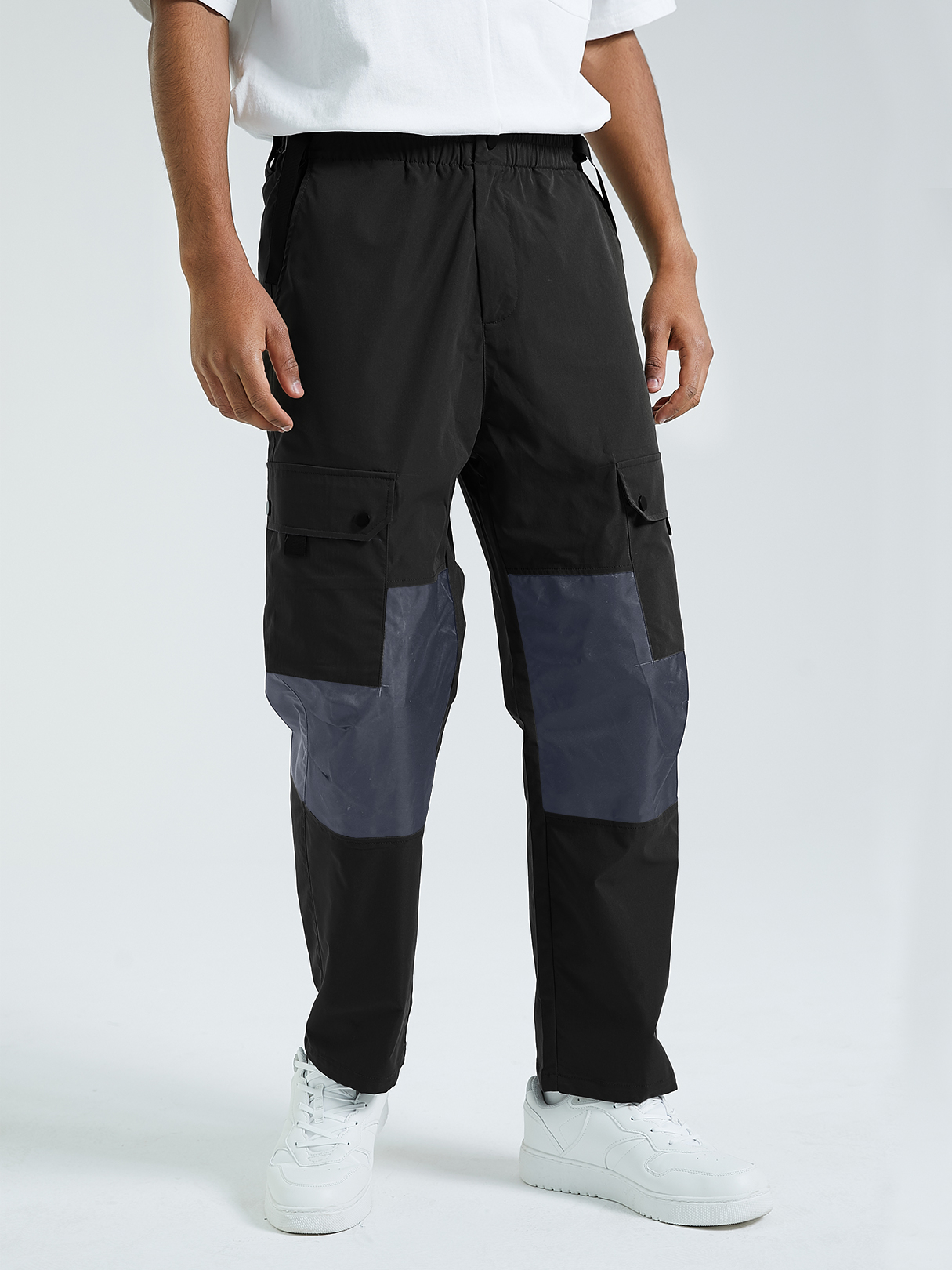 KOYYE Men Hip Hop Street Style Color Block Splicing Utility Casual Pants