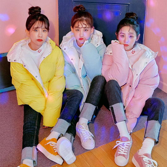Icecream12 - Hooded Padded Coat - Light Blue/One Size