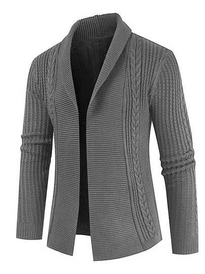 KOYYE Men Casual Plain Coat Wool Cardigan