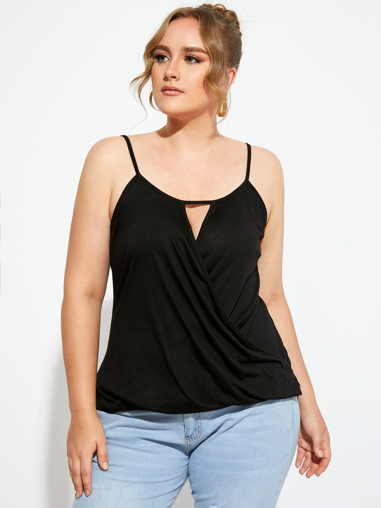 YOINS BASICS Plus Size Cut Out Crossed Front Design Sleeveless Cami