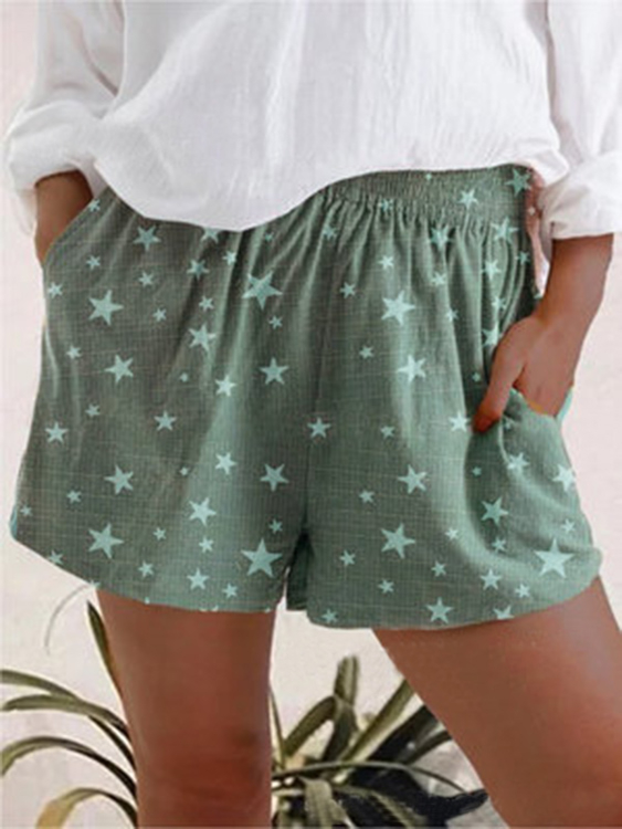 Casual Star Side Pockets Shorts