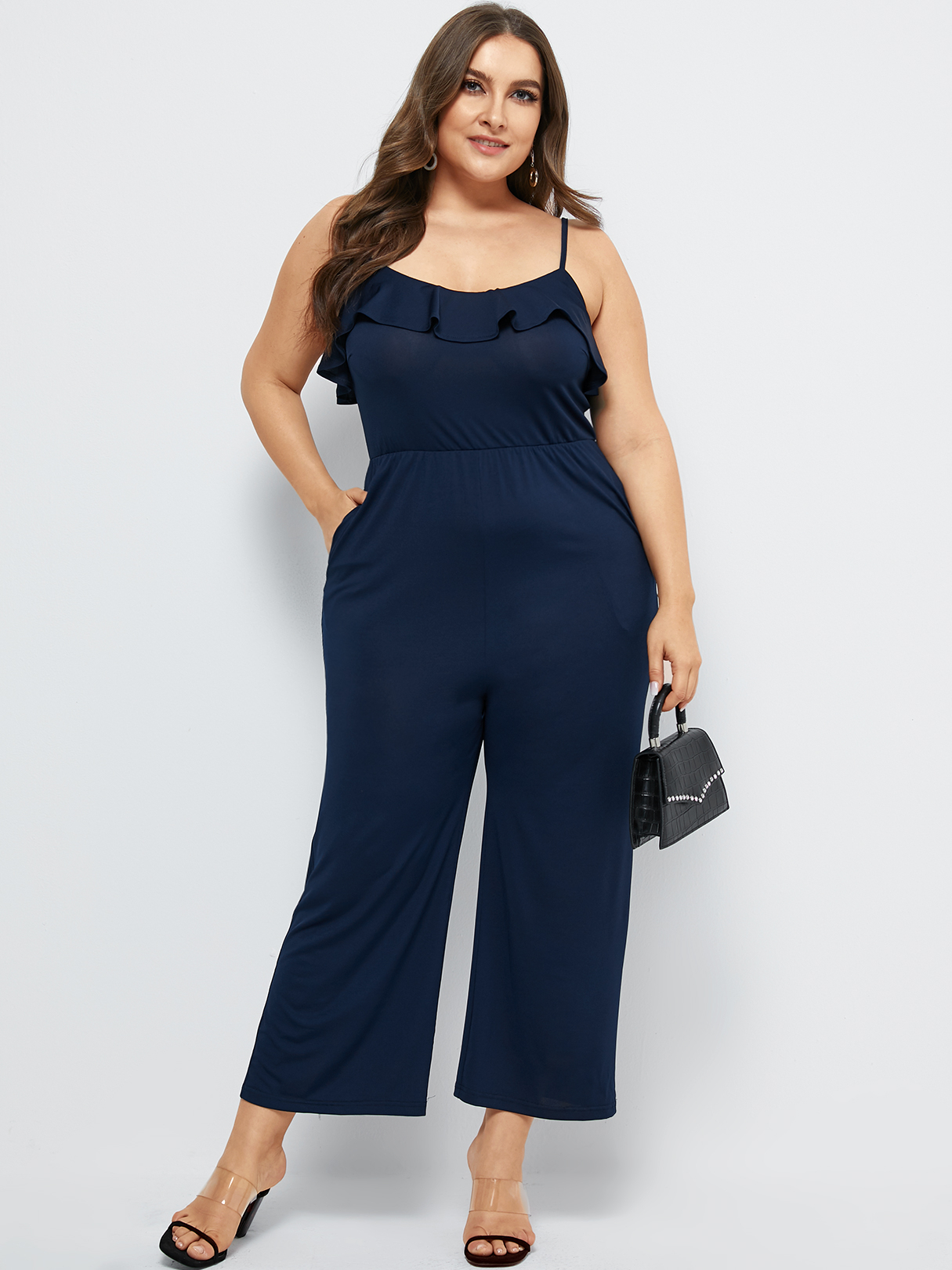 YOINS Plus Size Backless Design Scoop Neck Sleeveless Jumpsuit