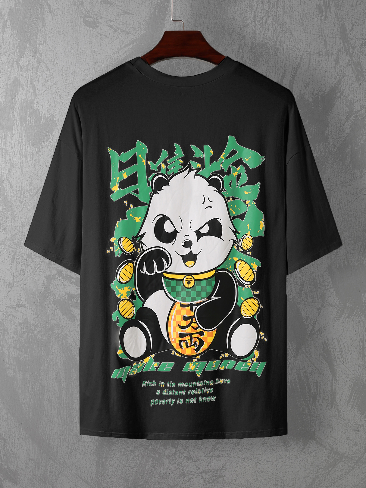 KOYYE Men Casual Cartoon Graphic Print T-Shirt