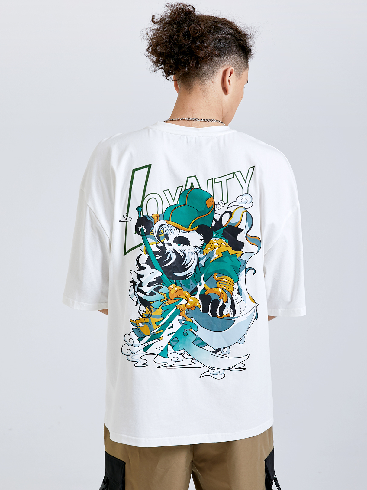 Men Letter And Cartoon Panda Graphic T-Shirt