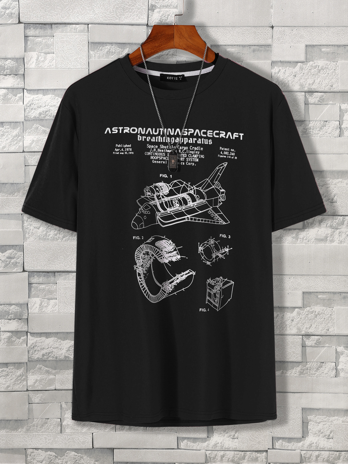 KOYYE Men Casual Graphic Letter Print T-Shirt