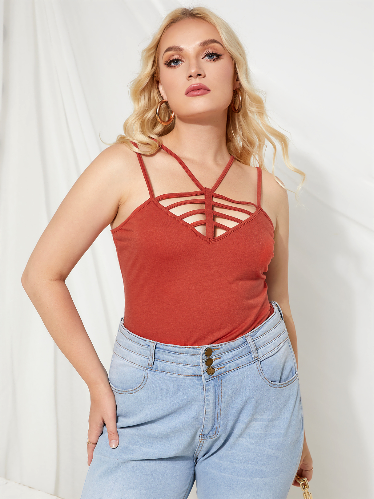 YOINS BASICS Plus Size Criss-cross Backless Design Cami