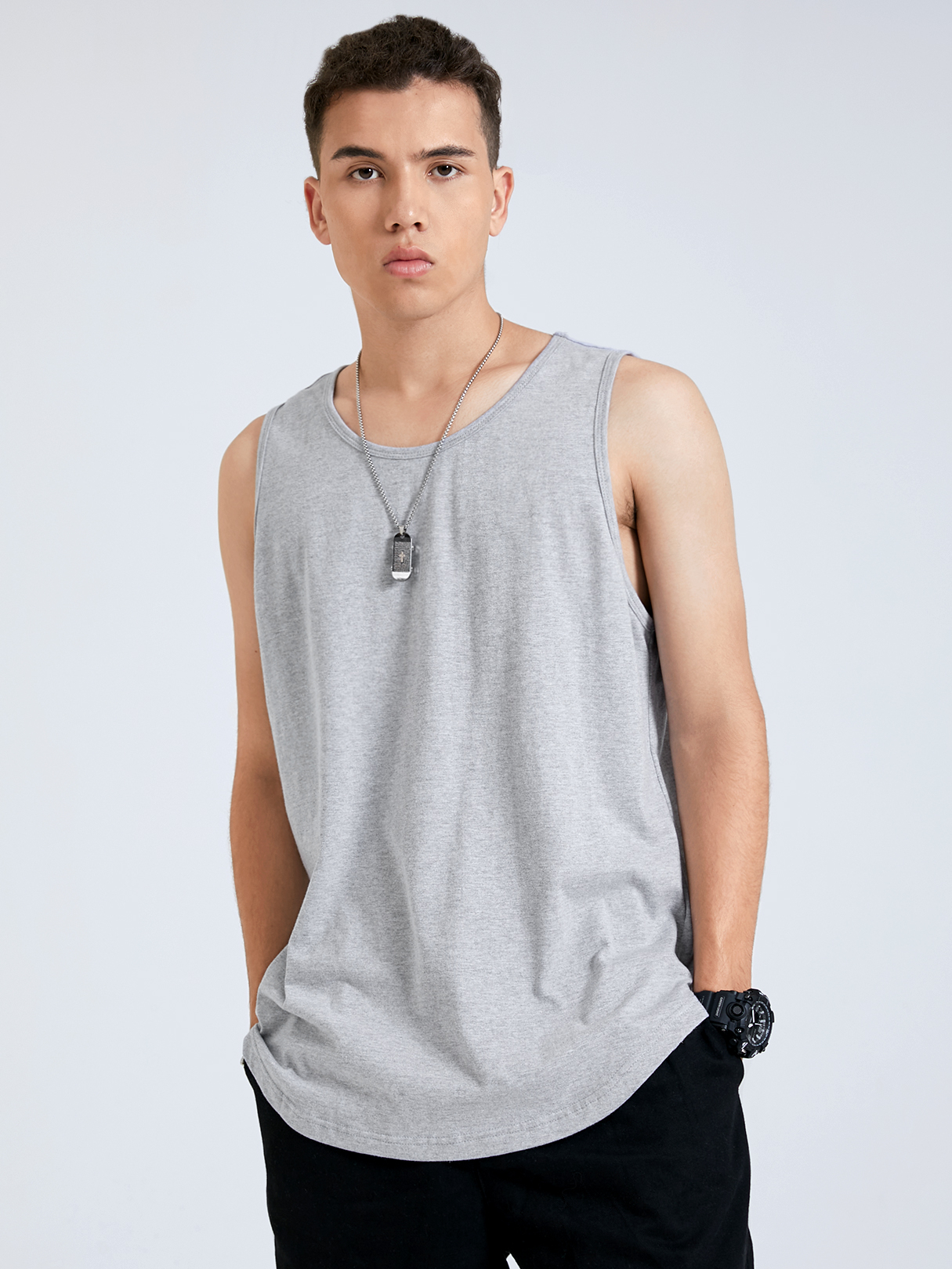 BASICS Men 100% Cotton Super Soft Round Neck Tank