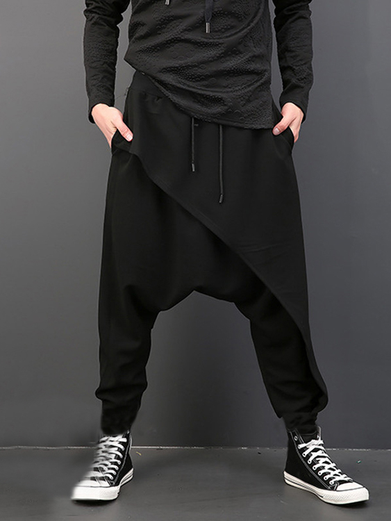 INCERUN Men Casual Loose Drape Drop Crotch Gothic Punk Style Harem Hip-hop Pants