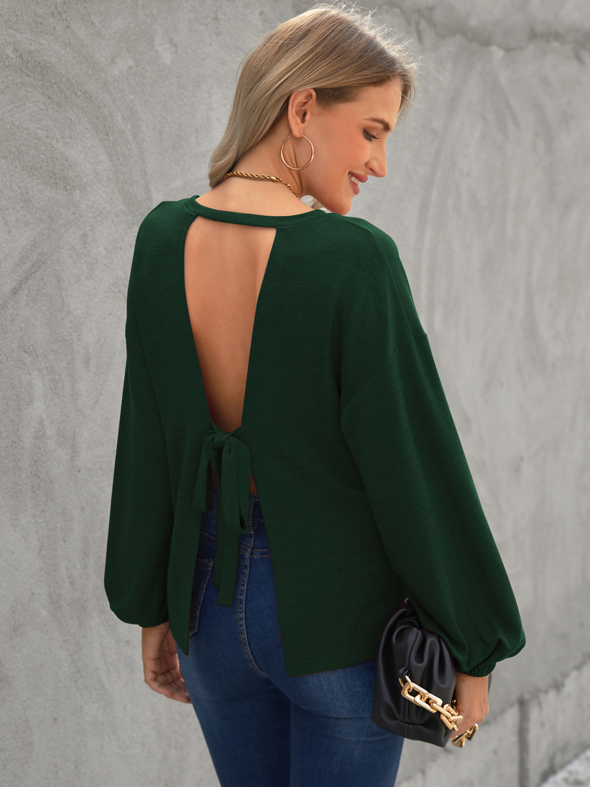 YOINS Tie-up design Long sleeves Top