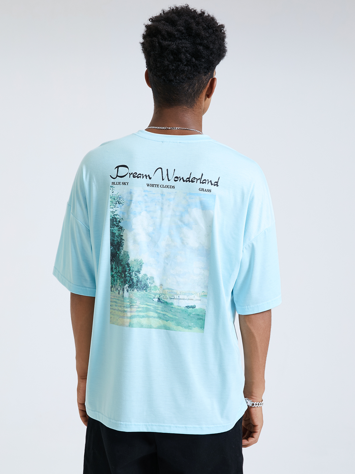 Men Letter And Landscape Print T-Shirt