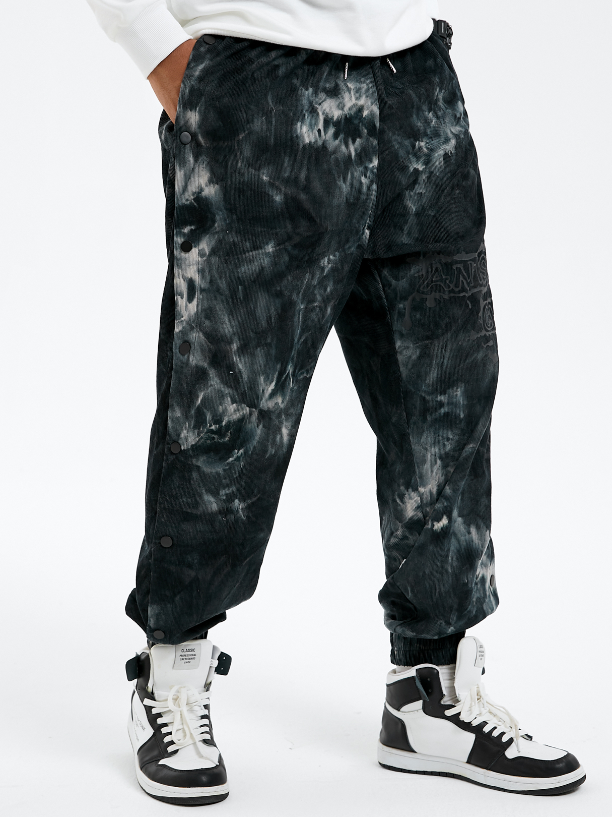 Men Casual Letter Tie Dye Print Casual Pants