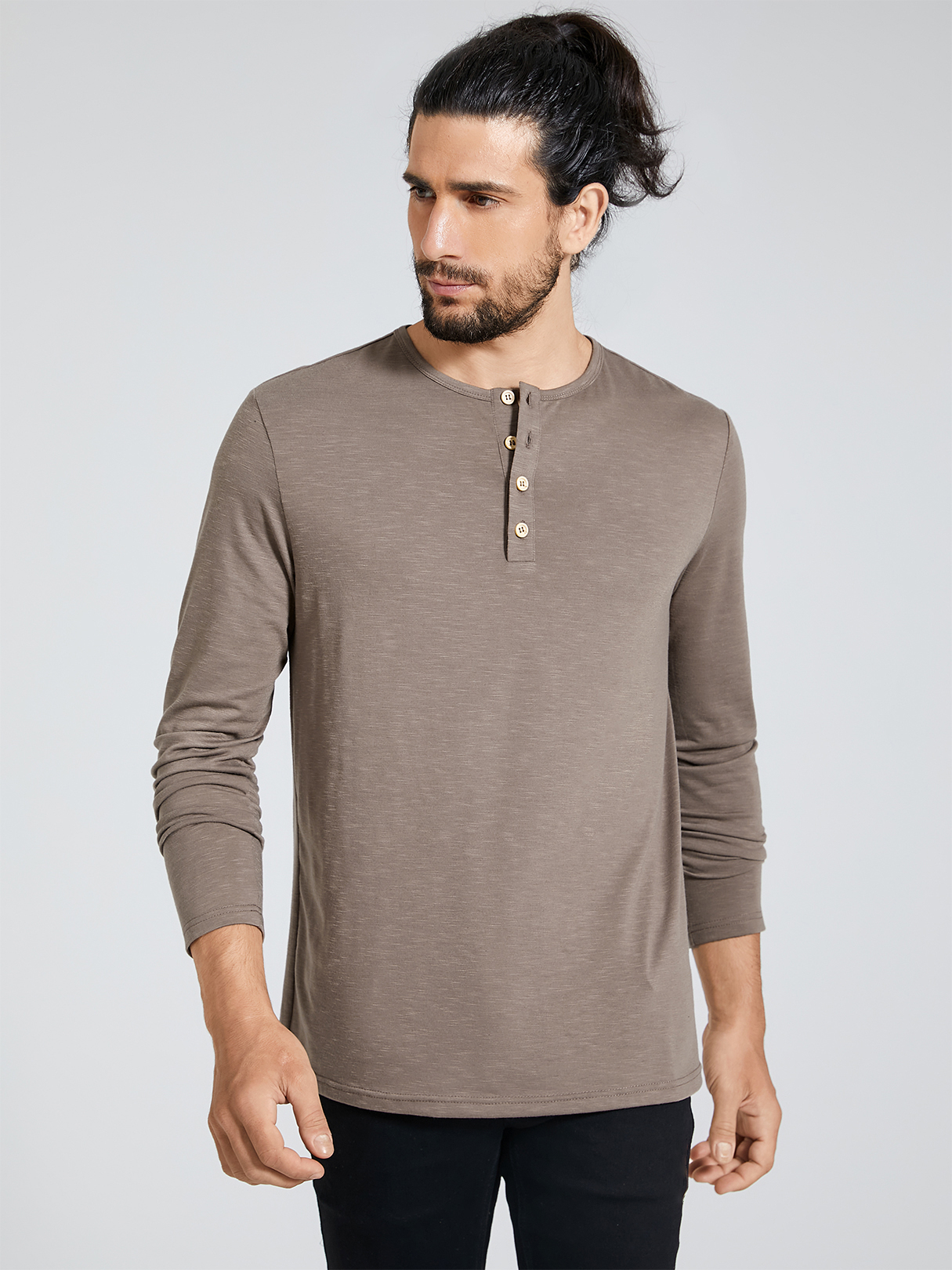 BASICS Men Autumn Plain Long Sleeves Shirt