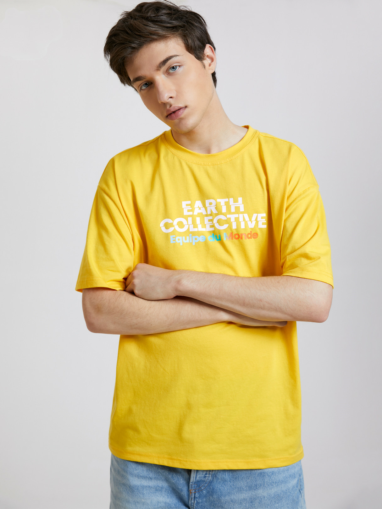 KOYYE Men Casual Letter Graphic Print T-Shirt