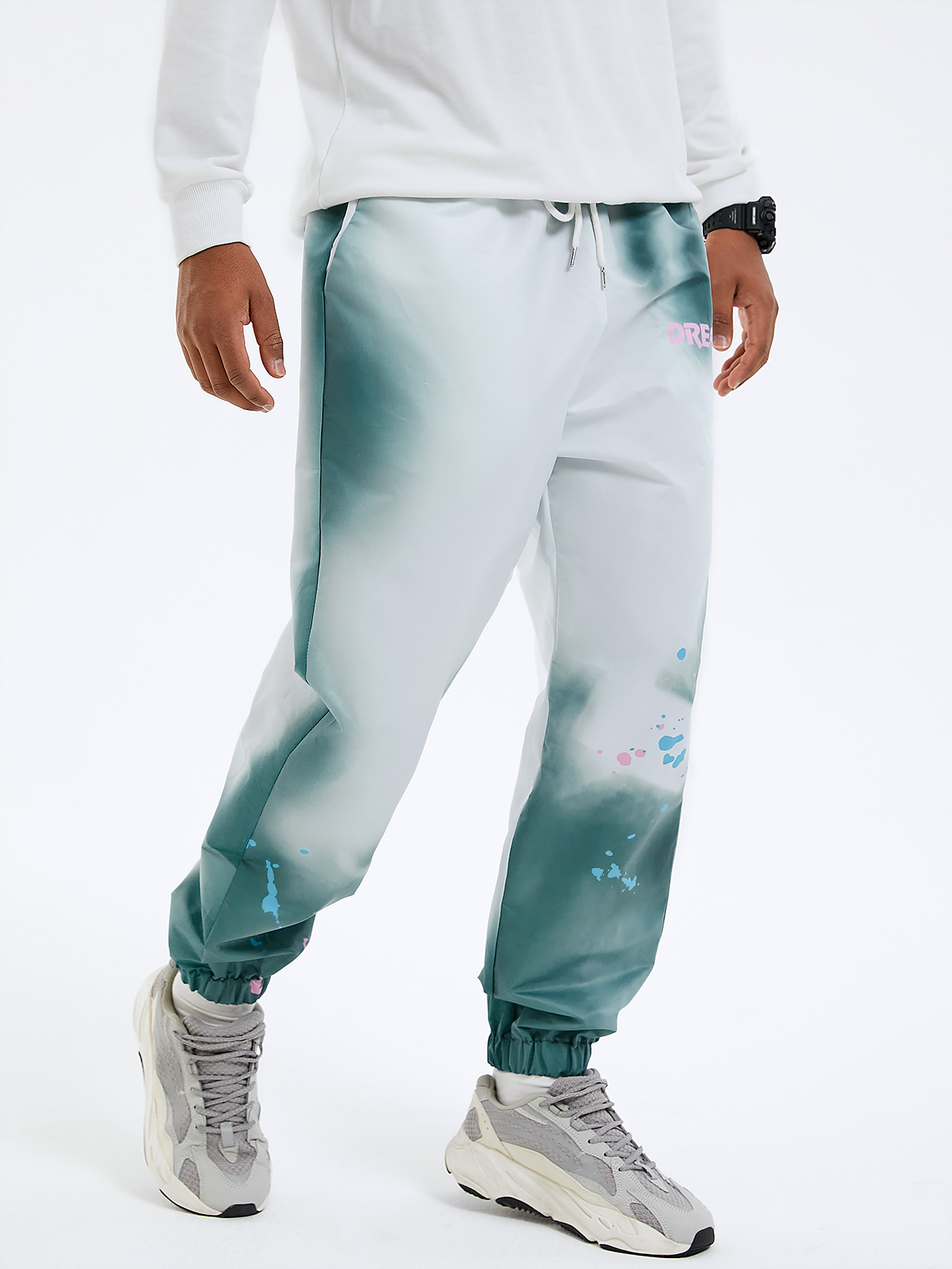 Men Fashion Tie Dye Print Drawstring Cargo Pants