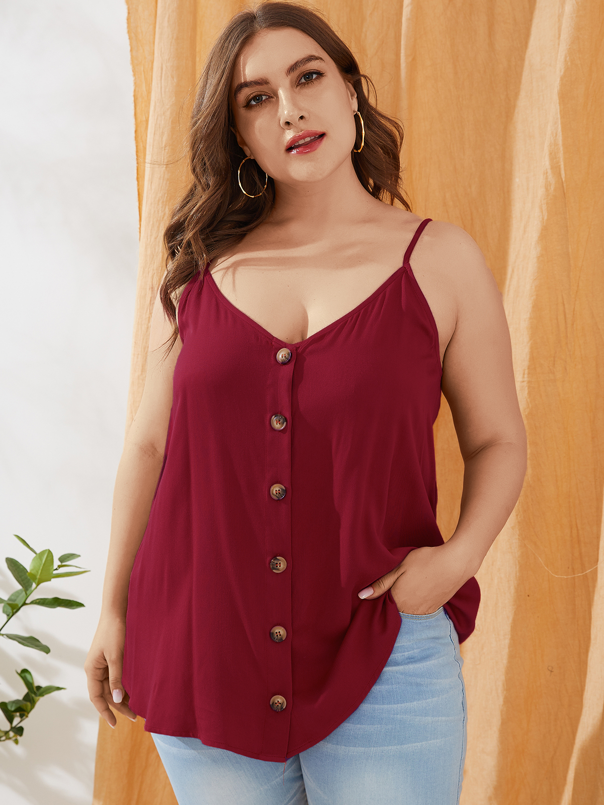 YOINS Plus Size Backless Design V-neck Cami