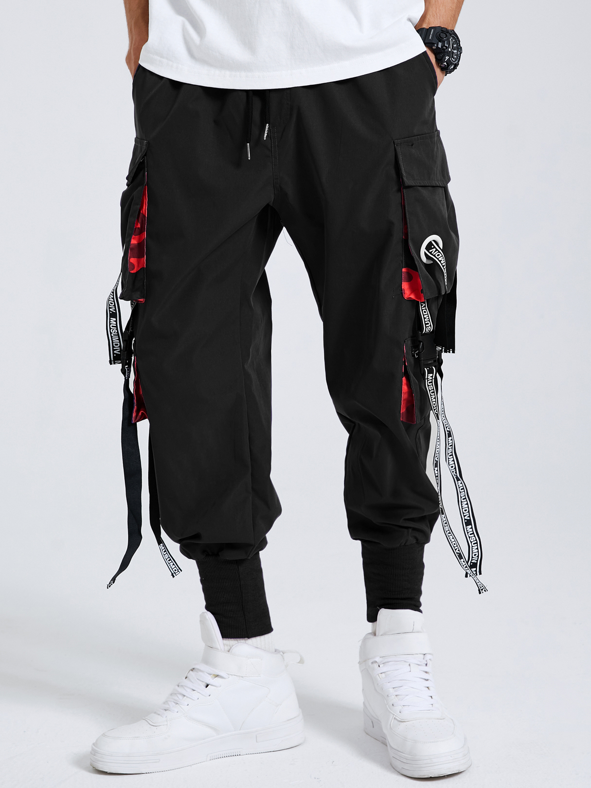 KOYYE Men Fashion Hip Hop Multi-pocket Cargo Pants