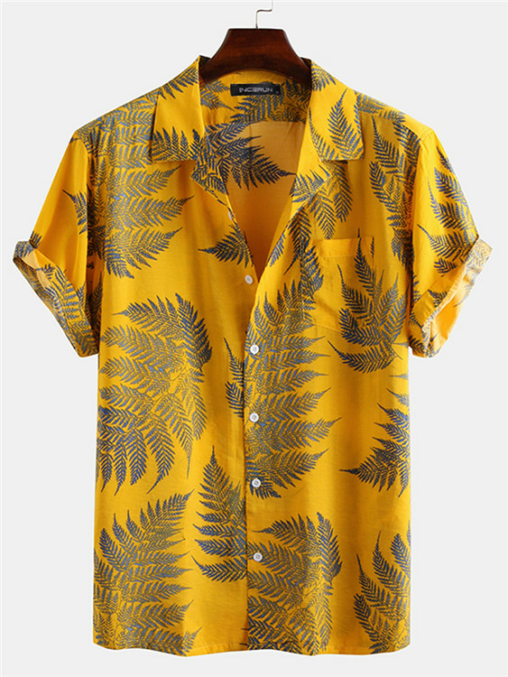 INCERUN Men Holiday All Over Print Tropical Shirt