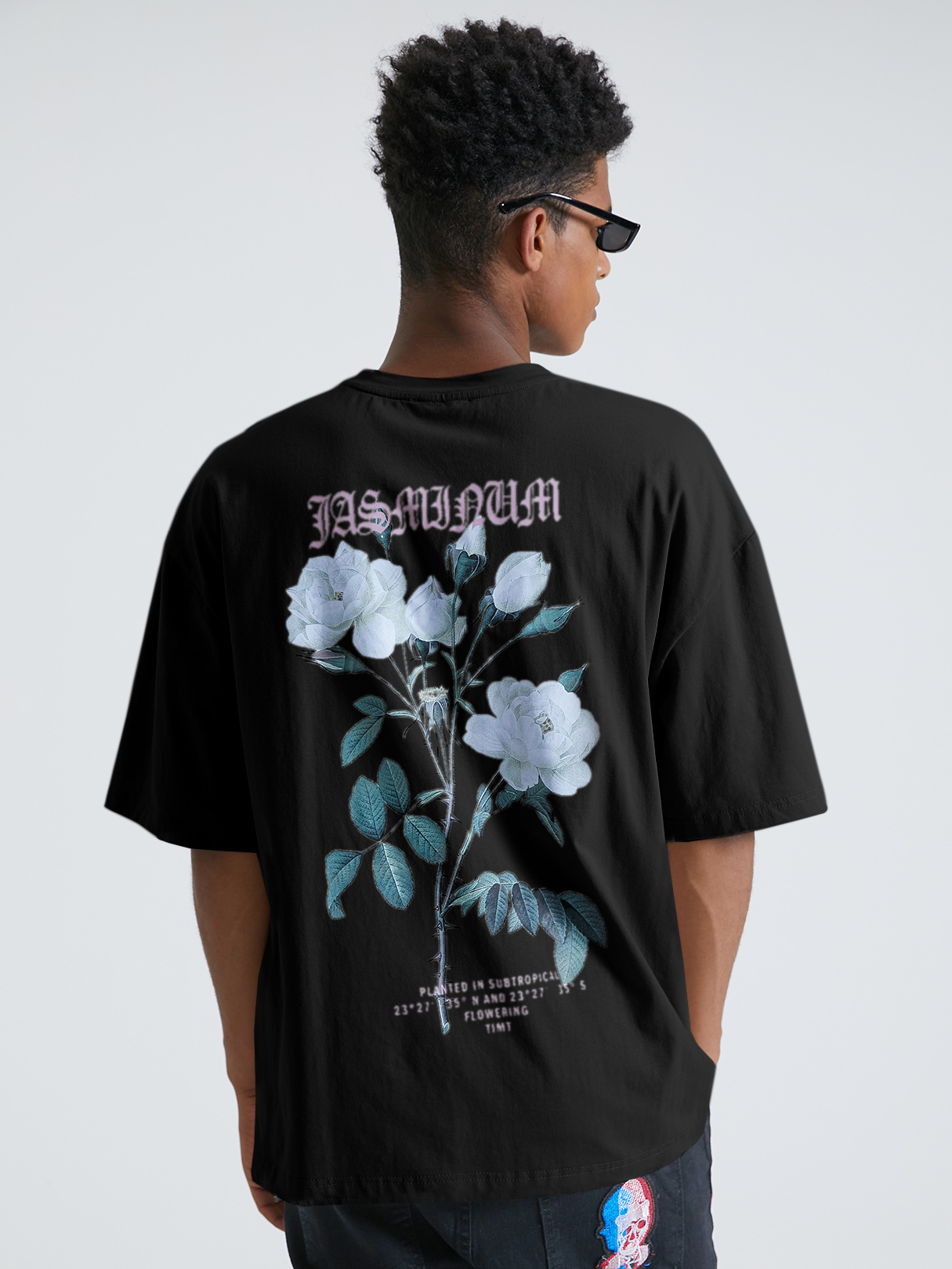 Men Letter And Floral Print T-shirt