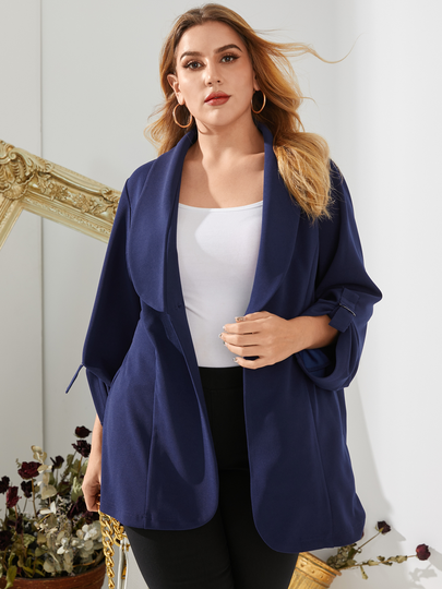 YOINS Plus Size Lapel Collar Long Sleeves Blazer