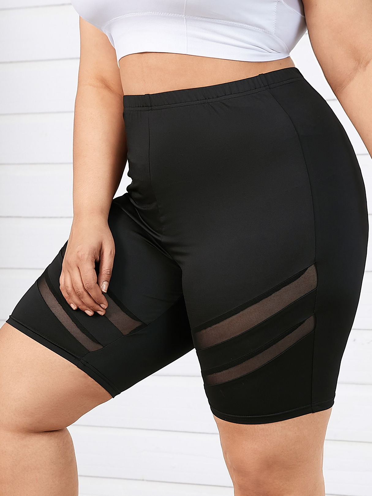 YOINS Plus Size Patchwork Shorts