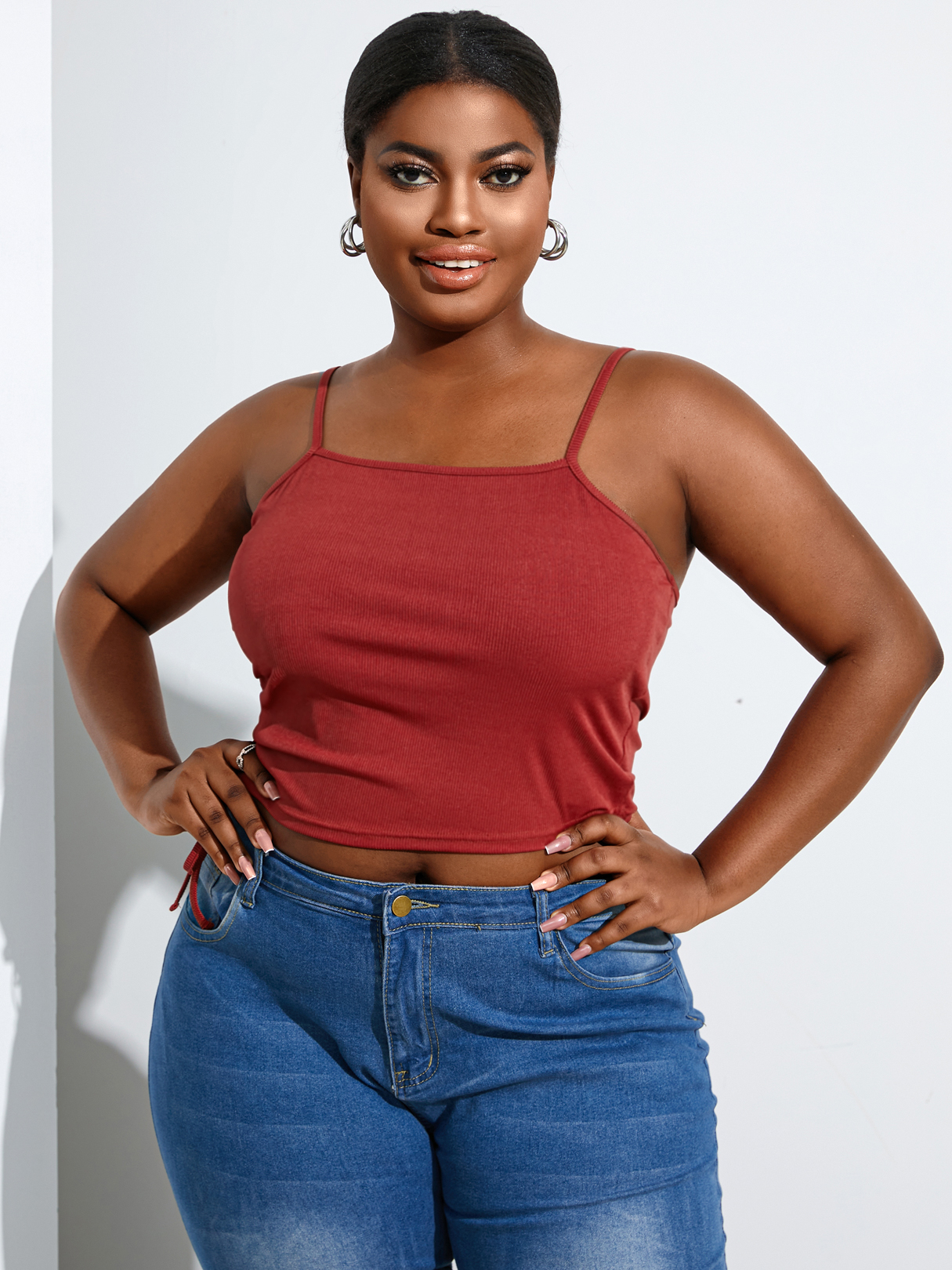 YOINS BASICS Plus Size Spaghetti Drawstring Sleeveless Tank Top