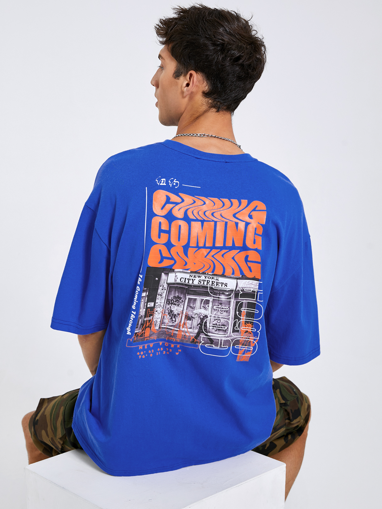 Men 100% Cotton New York City And Letter Print T-Shirt