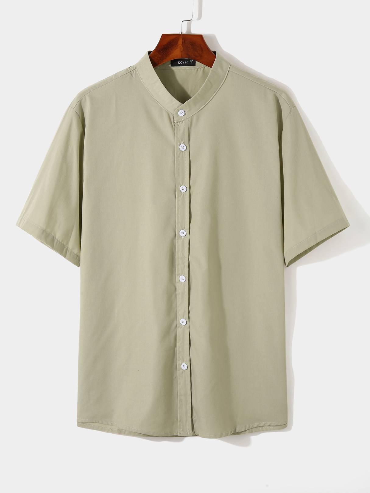 BASICS KOYYE Men Casual Plain Stand Collar Shirt