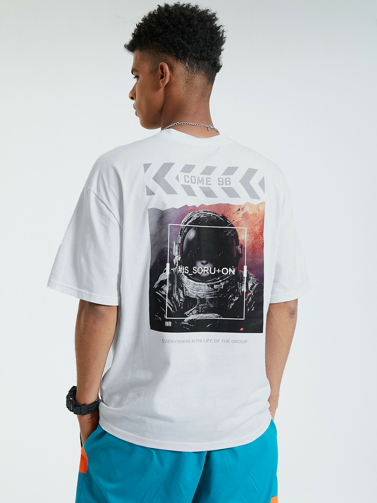 Men Astronaut And Letter Graphic T-Shirt