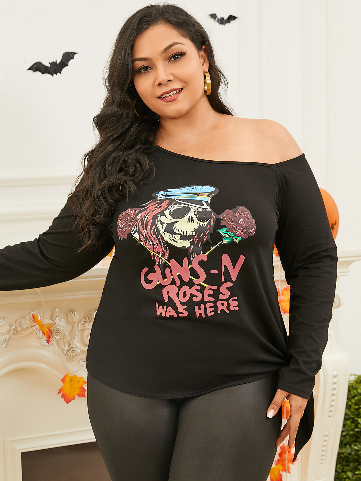 YOINS Plus Size One Shoulder Tie-up Design Long Sleeves Sweatshirt