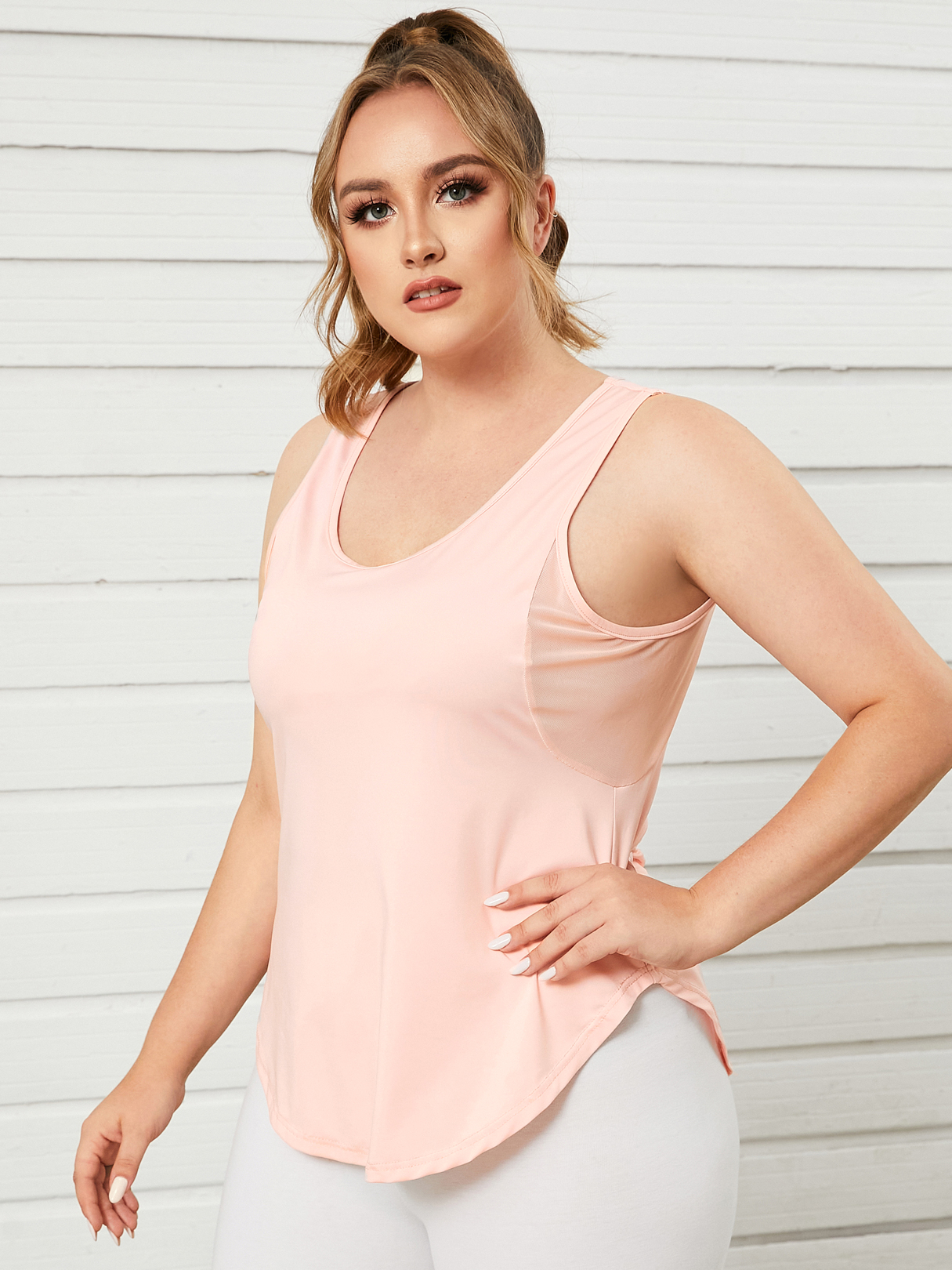 YOINS Plus Size Patchwork Design Sleeveless Tank Top